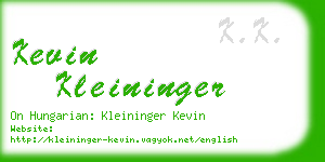 kevin kleininger business card